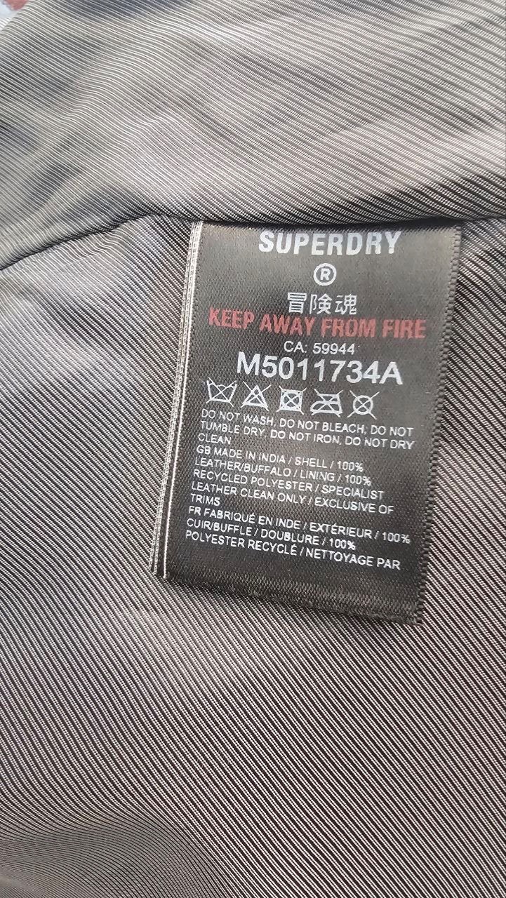 Superdry Buffalo Leather Jacket – Brown – Size Large – Worn Once – RRP £250 image 4