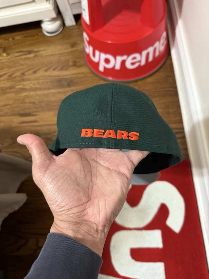 New Era Chicago Bears Fitted Cap Embroidered Size 7 3/8 - Image 3 of 4