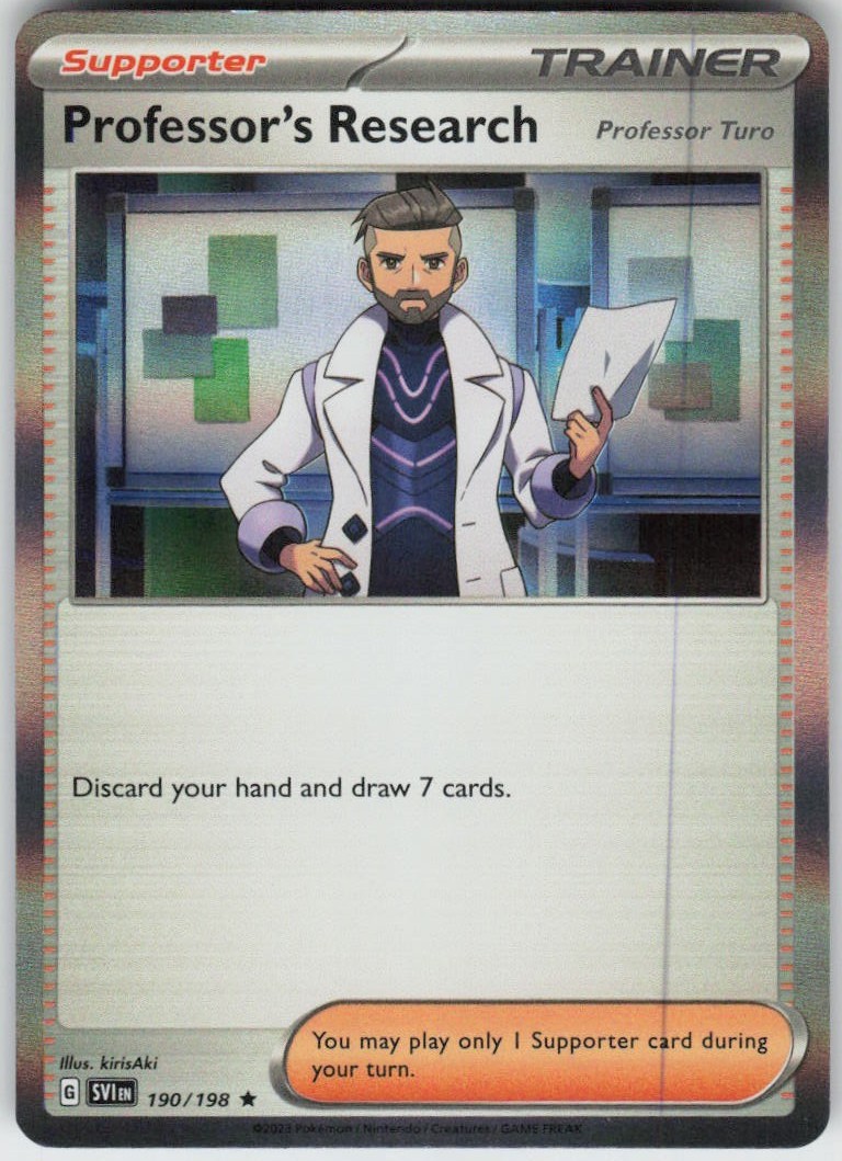Holo Professor's Research (Professor Turo) 190/198 Rare Scarlet & Violet NM