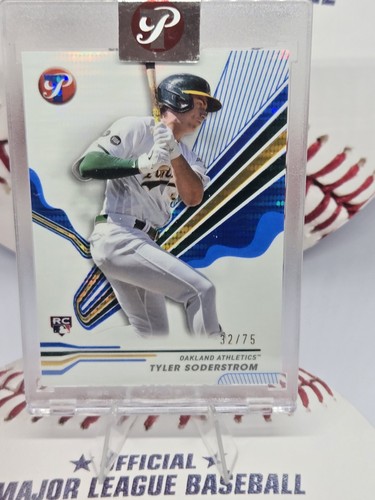 Tyler Soderstrom 2020 Bowman's Best of 20 Auto & 24 Topps Pristine Blue Ref /75 - Picture 8 of 9