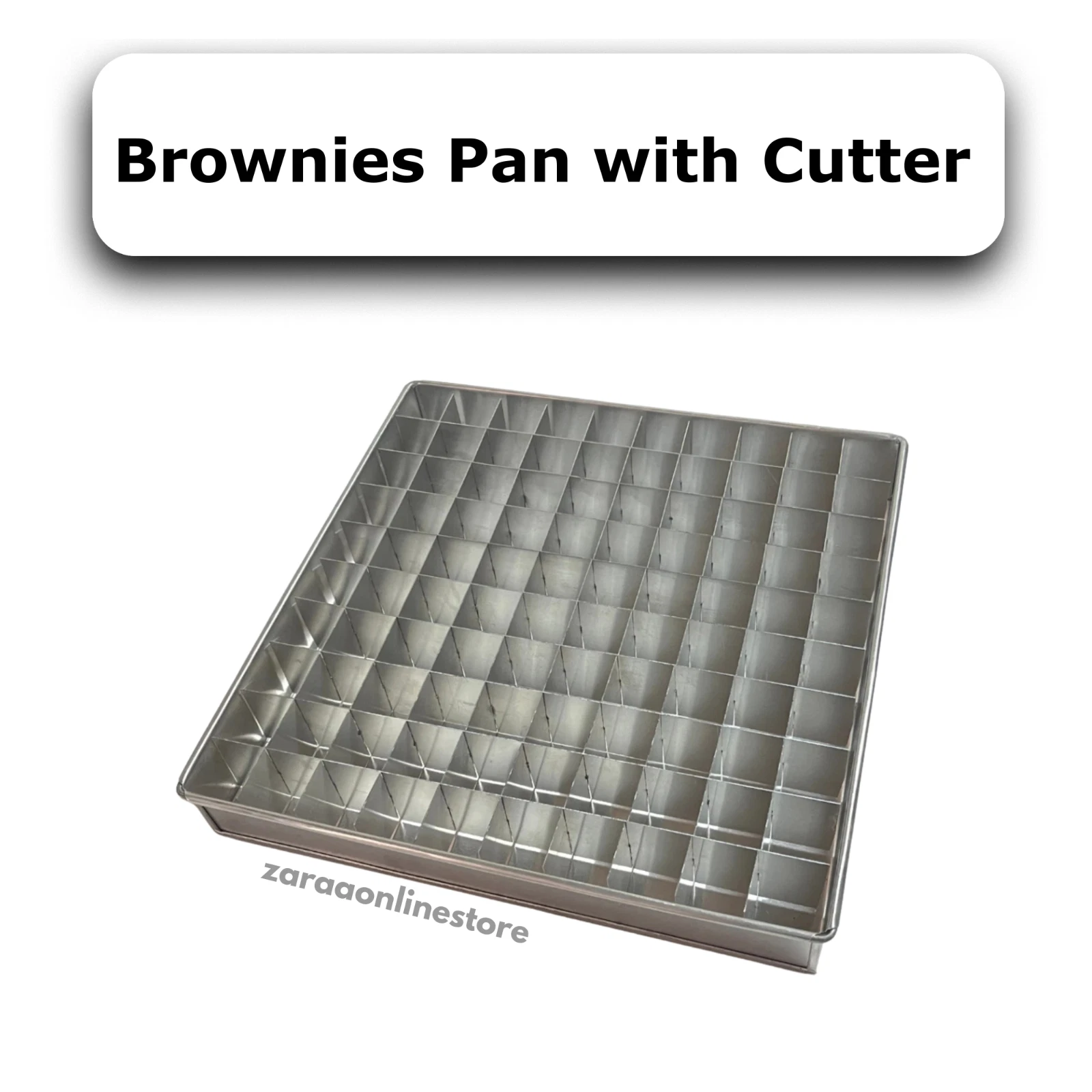 100 Cavity Grid Brownie Divider Pan 12"x12" (30x30cm) Aluminium Baking Mold Cake