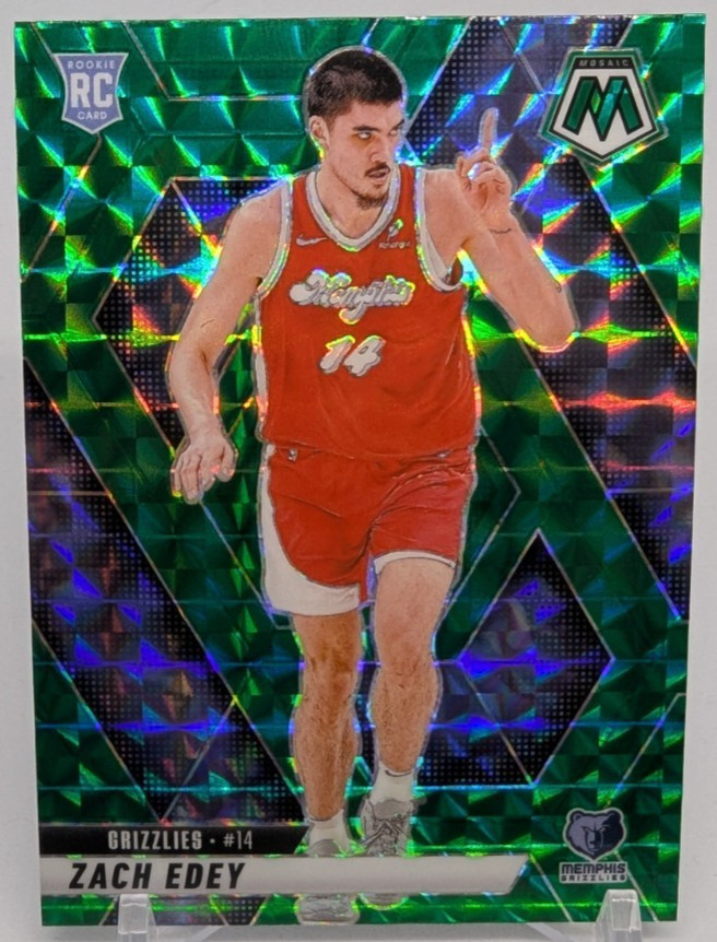 🏀2024-25 Panini Mosaic - Zach Edey #248 Rookies Green Mosaic Prizm (RC)🏀