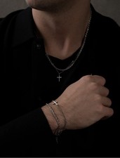 SAVA Herren Schmuck Set 2 Halsketten 2 Armbä...