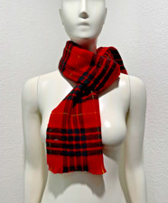 NWT Lochcarron Scotland 100 New Wool Scarf Cameron Clan Plaid Fringe Wrap Red