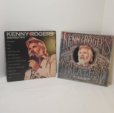 Lot Of 2x Vintage KENNY ROGERS 12" Vinyl Record Albums - Greatest Hits 