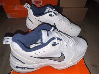Nike Air Monarch IV Men s Training Shoes White/Metallic Silver Size 12