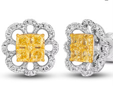 2 Ct Princess Simulated Citrine Gorgeous Engagement Ring 14k White Gold Plated