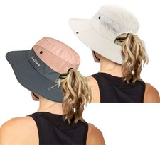 Women's Outdoor UV-Protection-Foldable Sun-Hats Mesh One Size, Pink beige