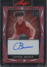2025 Leaf Metal Prismatic Red Cayden Boozer 181/199 Auto Autograph