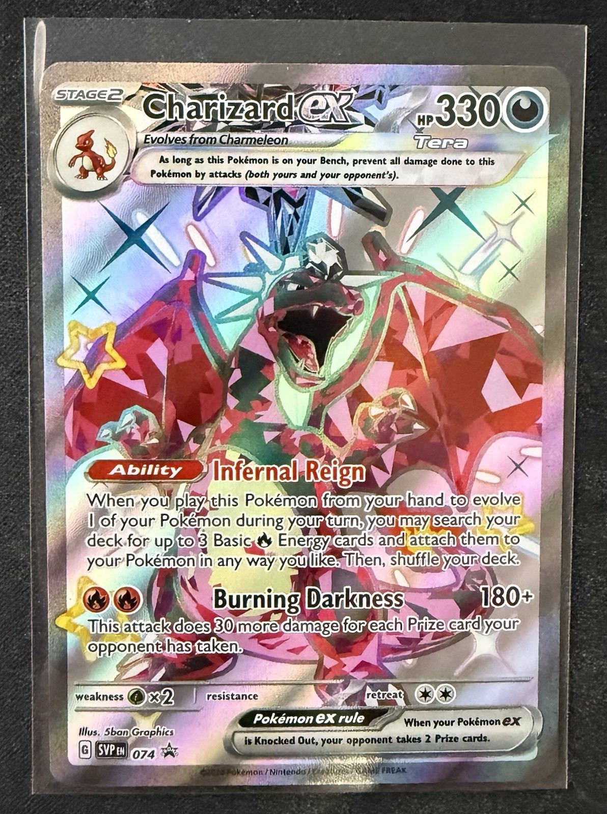 Pokémon TCG Charizard ex Black Star Promo Holo Full Art SVP 074 SV Black Star view 1