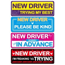 4Pcs Student Driver Magnetic Car Stickers for Beginners, New Magnetic Student...