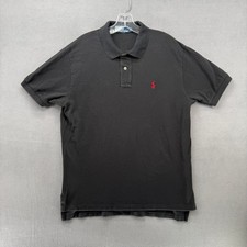 Mens Polo Ralph Lauren Black Short Sleeve Classic Fit Polo Shirt Size L