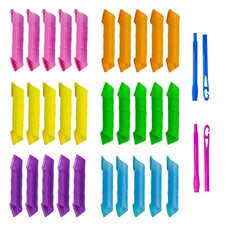 30pcs Heatless Hair Curlers Rollers Spiral Curls Styling Kit with 2 Sets Styl...