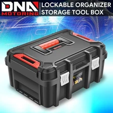 Workbench Garage Tool Box Storage Organizer w/ Non-Slip Handle & Steel Locks