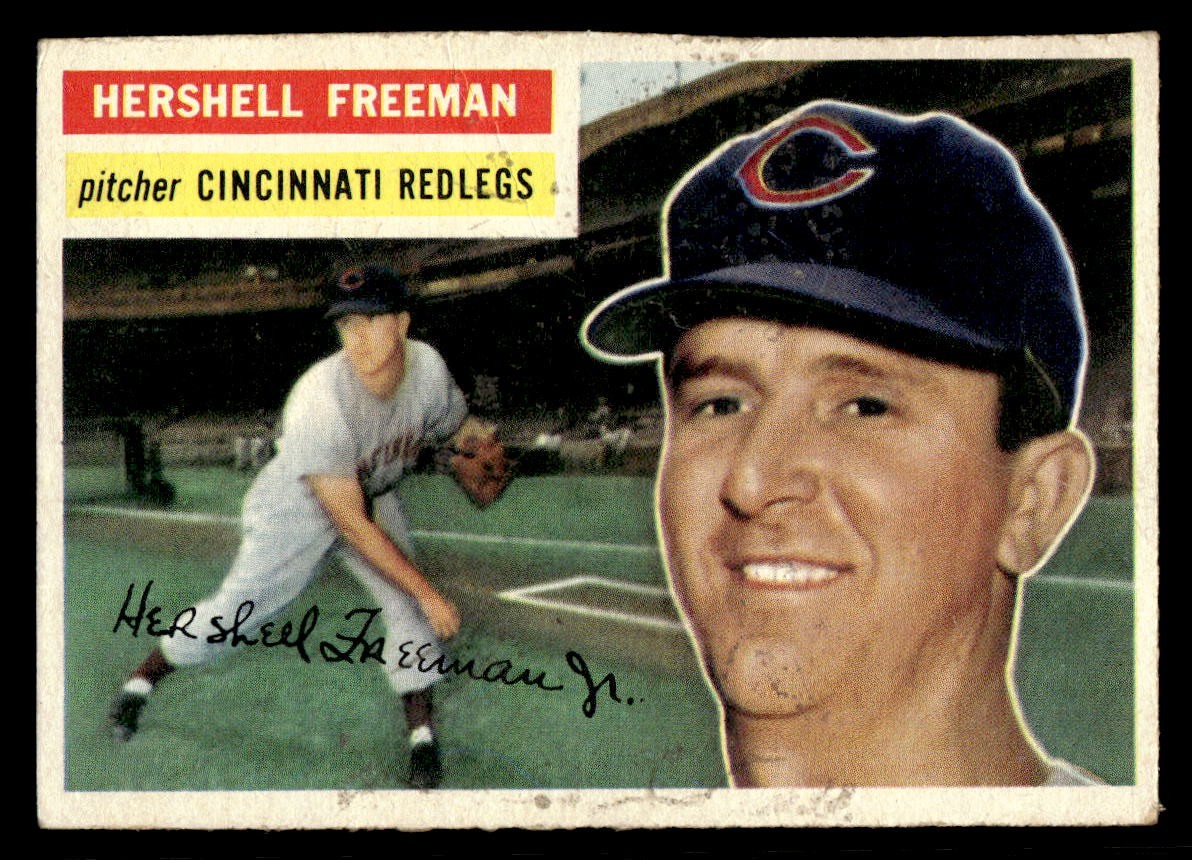 1956 Topps #242 Hershell Freeman Cincinnati Redlegs 