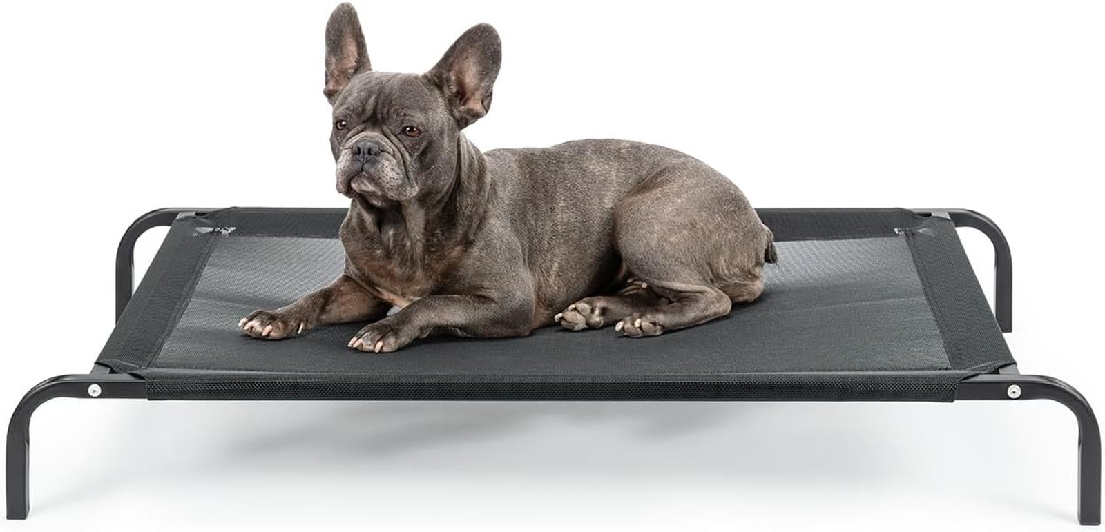 Lettino Rialzato Cani 106x62 cm Nero | Cuccia Esterna Facile Montaggio