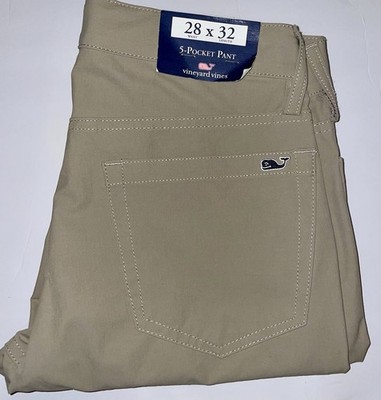 NWTags Vineyard Vines Performance Mens 28x32 Canvas 5 Pocket Pants Khakis Spring