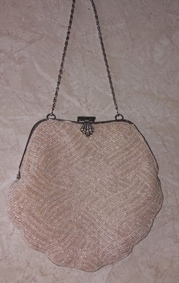 Vintage Milleni Perlen Muschel Muschel Abendtasche