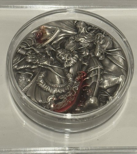 🇺🇸2023 Guan Yu Slays Hua Xiong 2oz Silver & 11.5oz Copper Bi-Metal Coin Chad - Picture 10 of 11