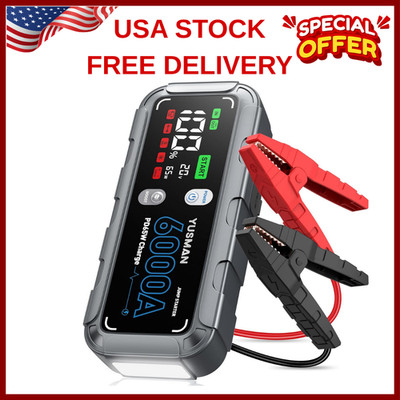 6000A Car Battery Jump Starter, 65W Quick Charger, 26800mAh Jump St... Fast Ship