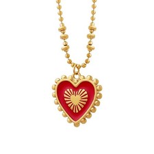 Necklace for Women 18K Gold Plated Heart-shaped Pendant Necklace Titanium Steel