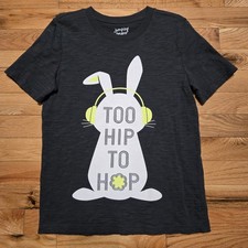 Boys Bunny Too Hip To Hop T-Shirt Easter Size 10