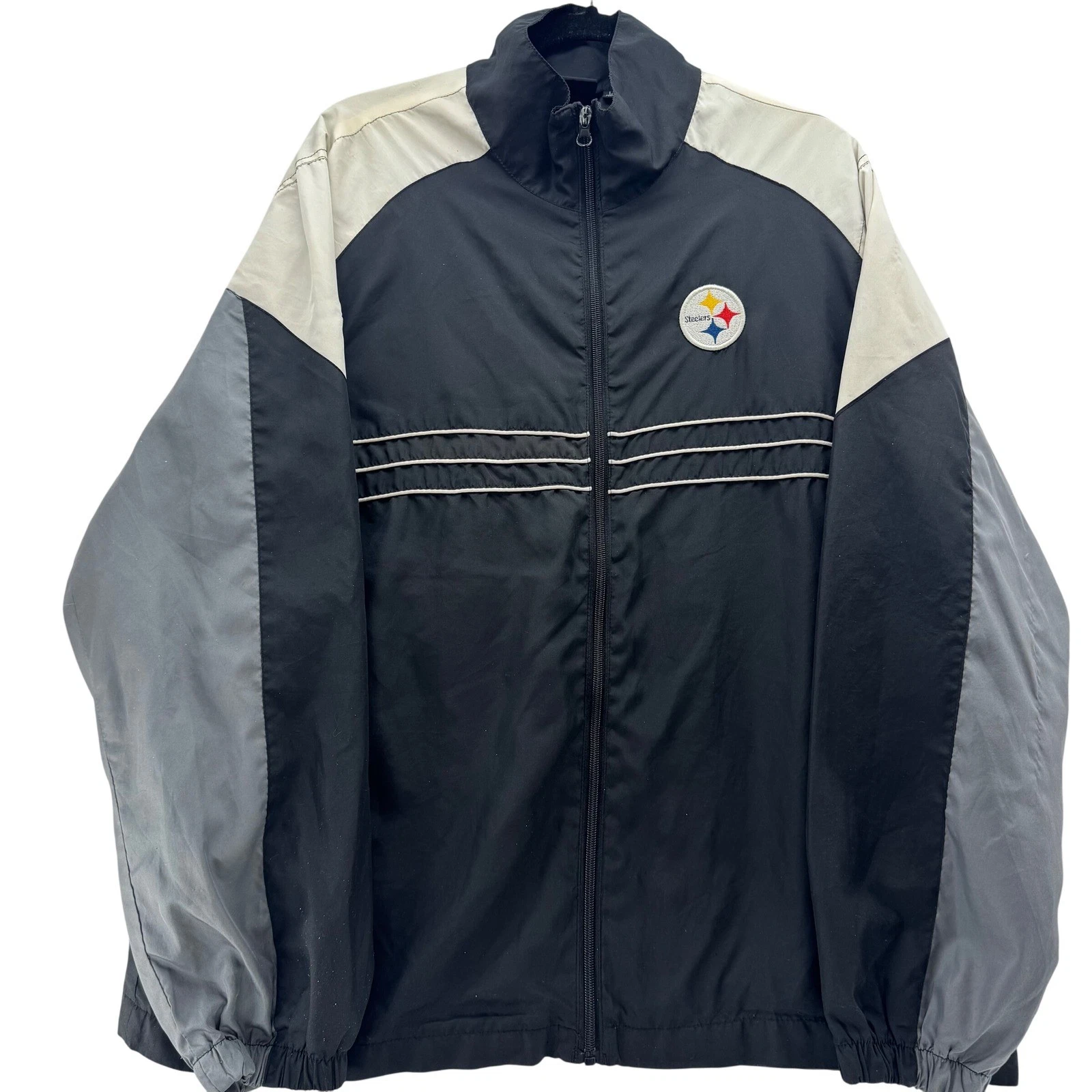 Reebok Steelers Windbreaker Men's L Color Block NFL Jacket Sports Illustrated