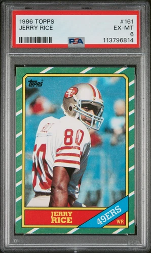 1986 TOPPS #161 JERRY RICE ROOKIE RC PSA 6