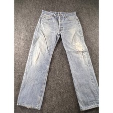 Vintage Levi's 501 Button Fly Jeans Mens 30x30 Light Wash Distressed USA Made