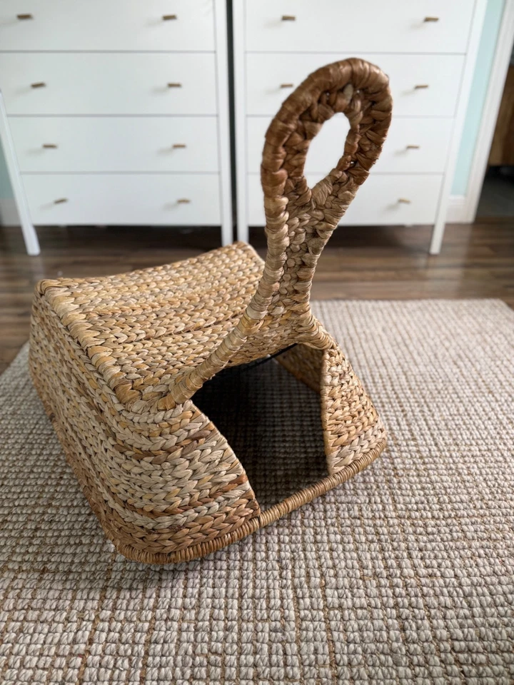 稀有老式宜家 PS 系列 Y2K Gullholmen WICKER 摇椅 MCM 藤条 — 第 3/4 张图片