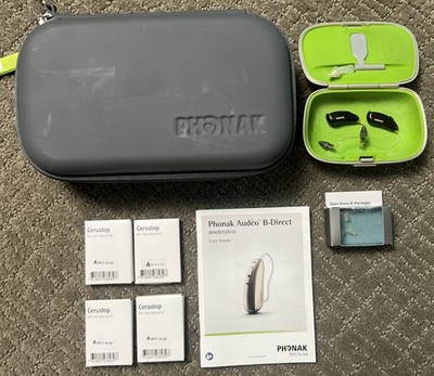Phonak Audeo B90-Direct Hearing Aids with Case Manual and Accessories