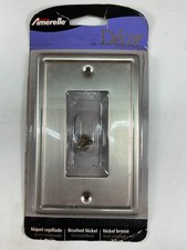 Brushed Nickel Decorator Decora Wall Plate 1-Gang Solid Stamp w/screws Amerelle
