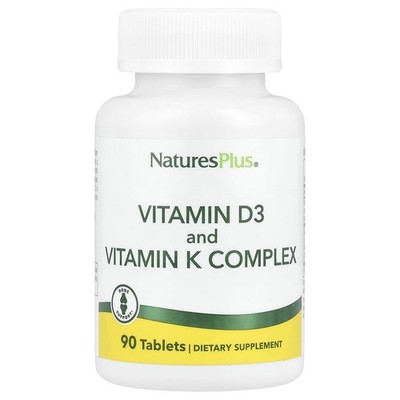NaturesPlus, Vitamins D3 & K2, 2500 IU - 90 Tabletten