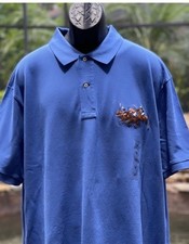 Polo Ralph Lauren Horse Golf Match Play Blue Cotton Polo Shirt 2XB NWT