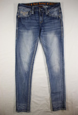 Rock Revival Jeans Women's 28x32 Lam Easy Skinny Stretch Distressed Med Wash