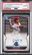 2023 BOWMAN MEGA BOX CHROME PROSPECT AUTOS #HL HAO YU LEE PSA 10