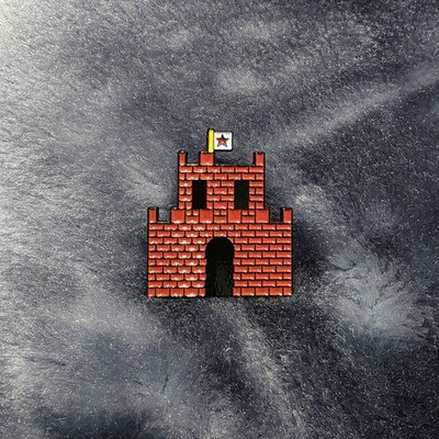 Super Mario Bros 3 Castle Pixel Retro Gaming Metall Emaille Pin Anstecker