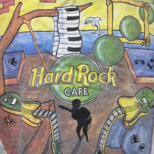 T-shirt HARD ROCK CAFÉ lrg Madrid logo rock n roll Salvador Dalì omaggio - Foto 1 di 5