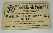  Vintage Texaco Gas Station Washing and Greasing Special Promotional Card