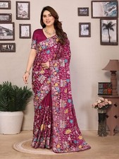 Bollywood Stylish Saree Blouse Women Sari Pakistani Party Wear Indian Wedding