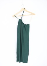 ENZA COSTA Silk Rib Asymmetrical Mini Dress Green M 2 215 C1