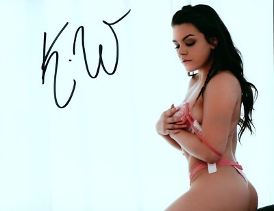Kimber Woods Holding Her Bra On Signed 8x10 Adult Model Photo COA Proof 78  | eBay