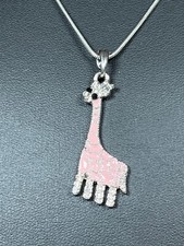 Pink Giraffe Pendant on 16" chain