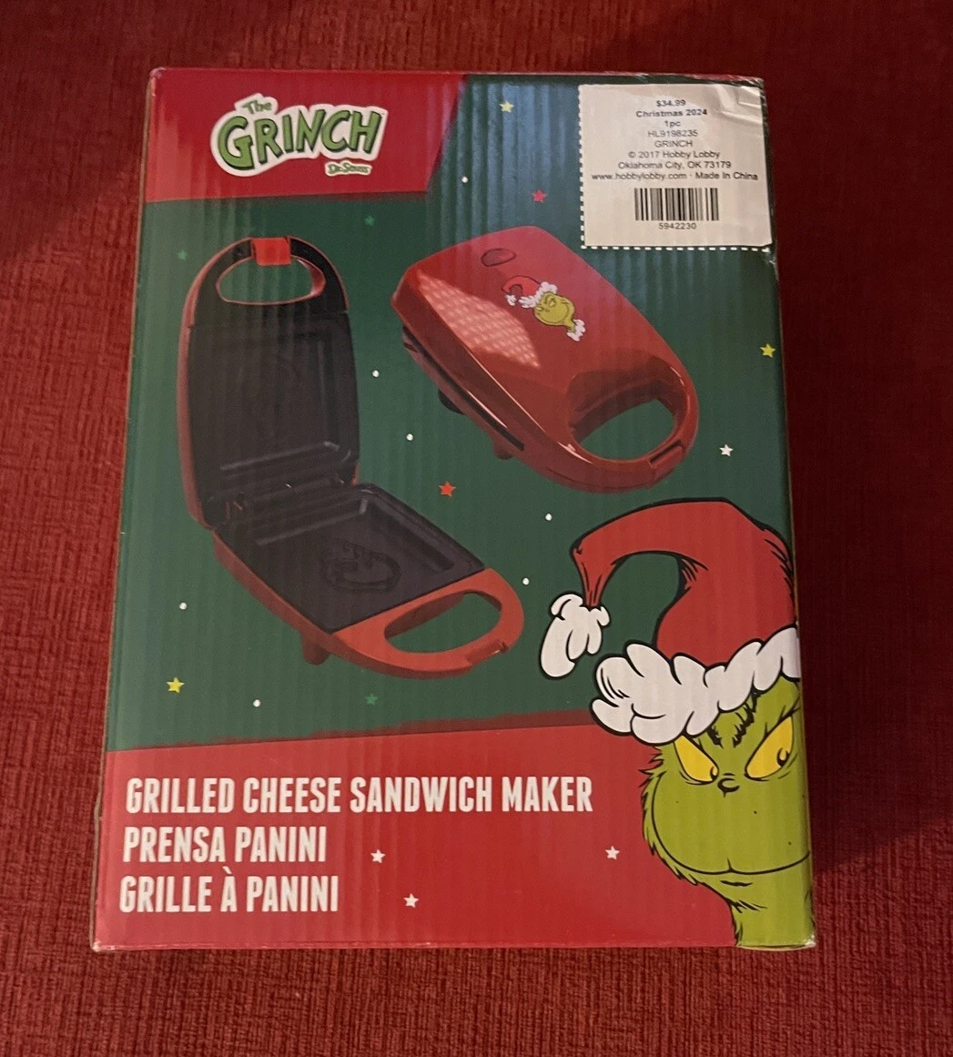 🆕 Dr. Seuss The Grinch Red Grilled Cheese Panini Sandwich Maker