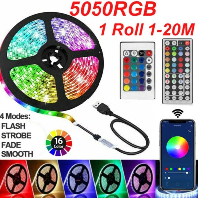 TV Backlight LED Strip Lights USB RGB 5050 Lighting + Remote Control Bluetooth