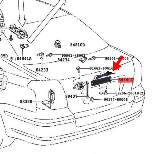Tailgate Boot Handle Release Switch 84840-20010 For Toyota Avensis Corolla Verso - Picture 8 of 8