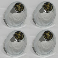 SET OF 4 SPIRIT OF AMERICA 3.25" DIA BORE PUSH THRU WHEEL RIM CHROME CENTER CAPS
