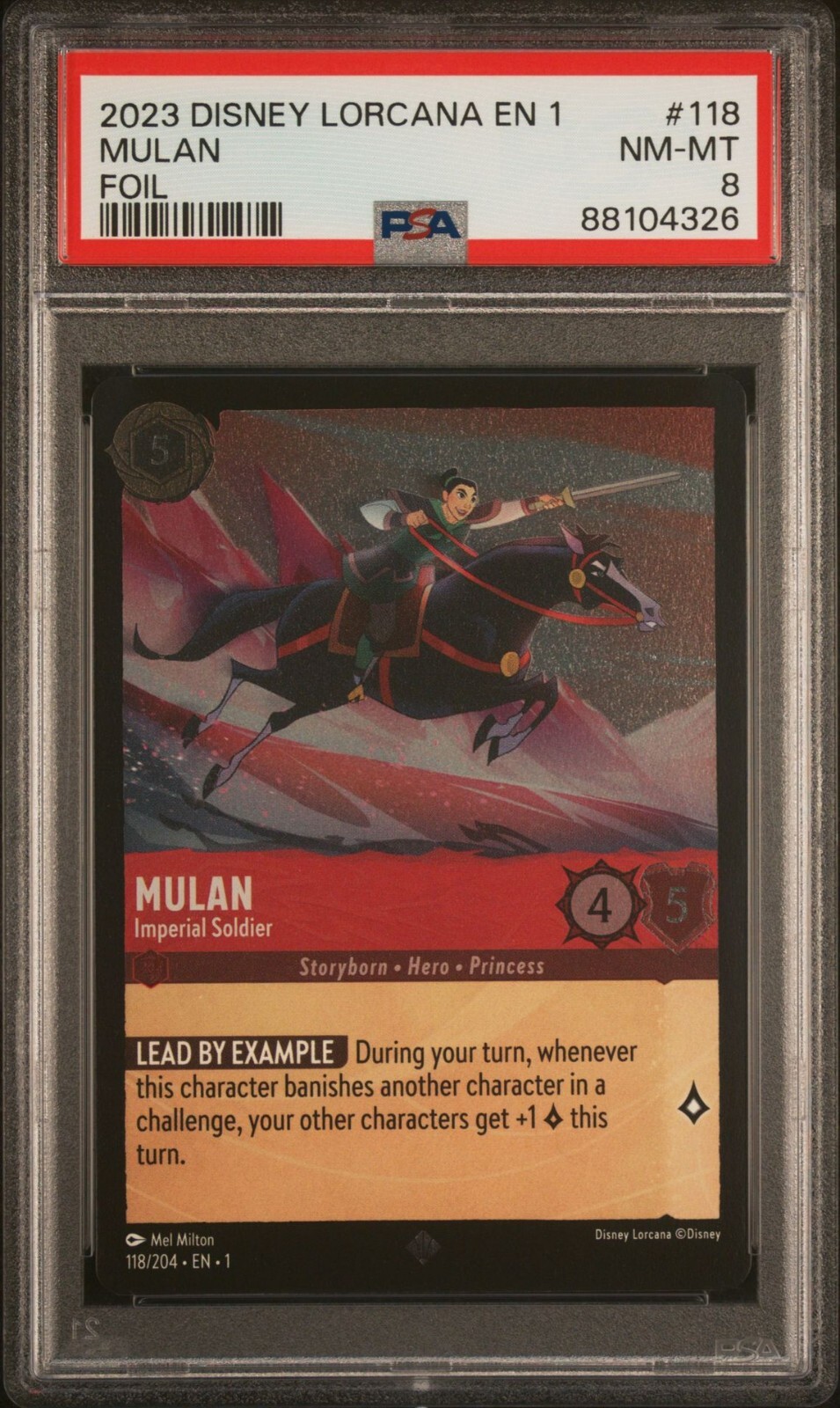 2023 Disney Lorcana EN 1 #118 Mulan Foil PSA 8