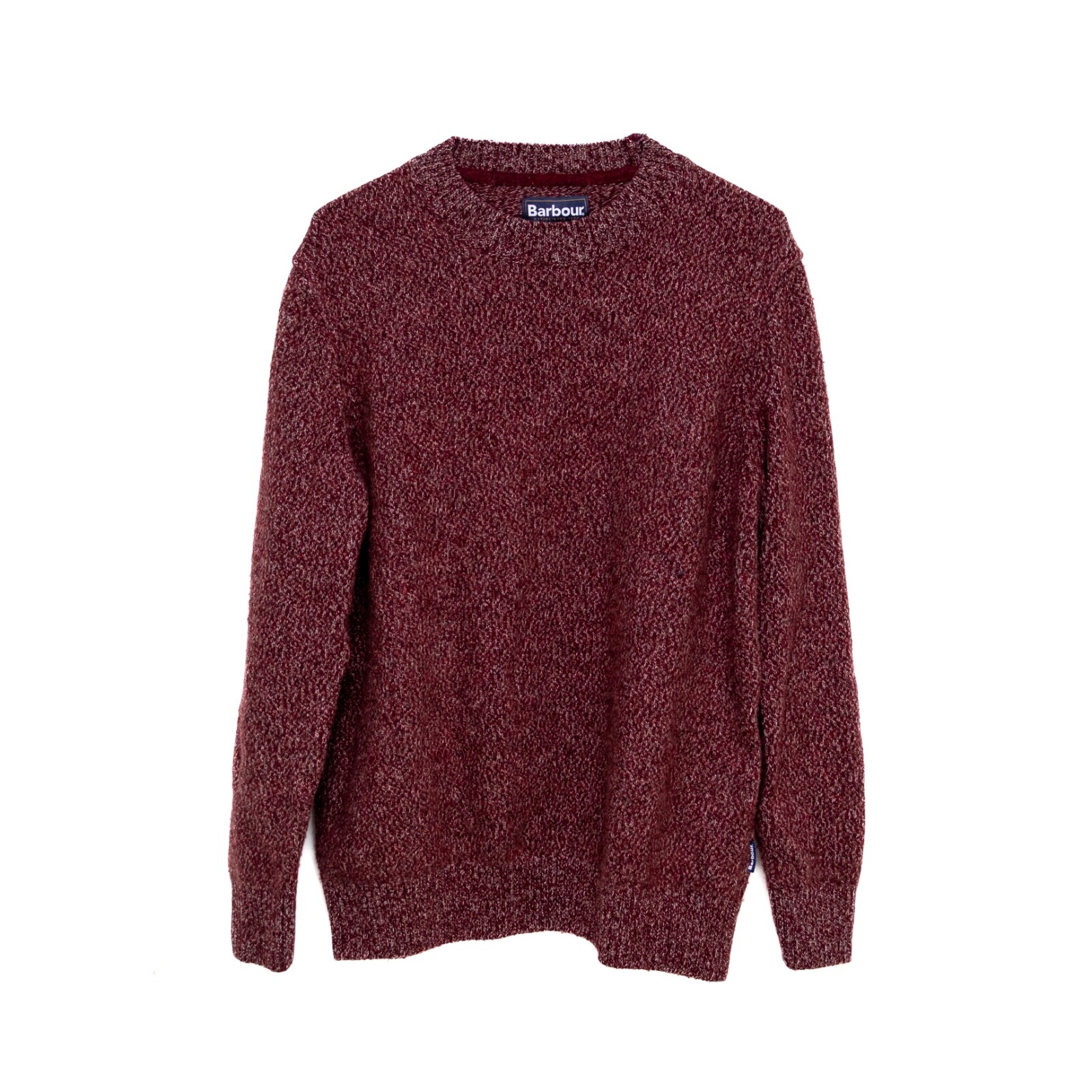 Barbour Mens XL Wool Blend Crewneck Sweater Red Marl Slim Fit