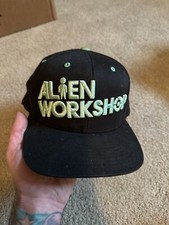 Rare Alien Workshop Skateboarding Snap Hat Black Green
